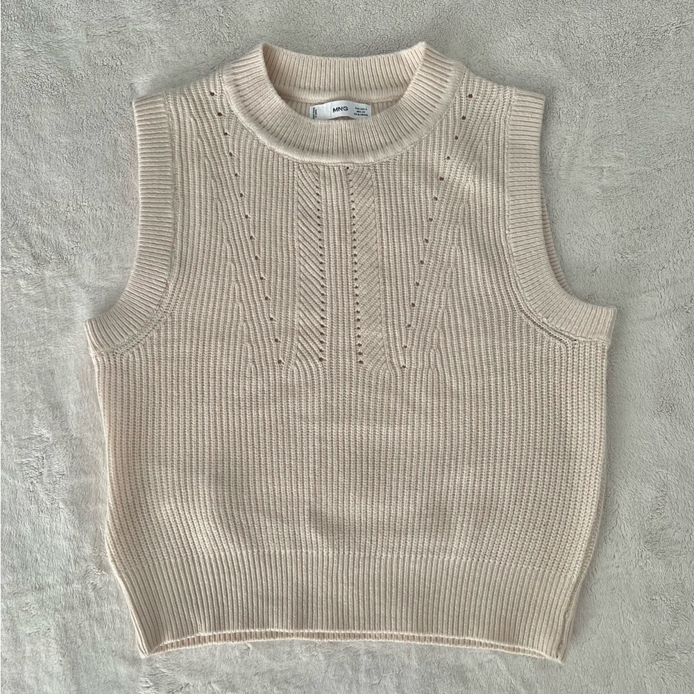 Mango - Ribbed Knit Sweater Vest Top - Picture 7 of 7
